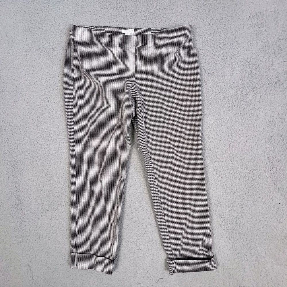J JILL WOMENS STRETCH PANTS BLACK AND WHITE CHECKERED SIZE 8 P